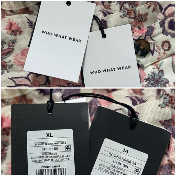 WHO WHAT WEAR NWT 2pc XL 14 Linen Blend High Neck Flutter Sleeve Top Shorts Set - Picture 5 of 15